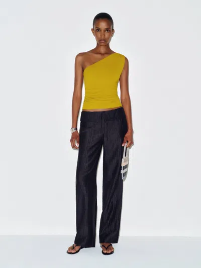Reformation Vintage Jean Paul Gaultier One Shoulder Top Yellow