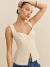 Reformation Viola Linen Top In Sugar