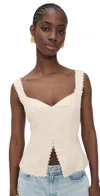 Reformation Viola Linen Top Sugar In Sugar