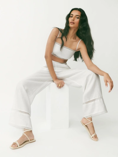 Reformation Violet Linen Two Piece In White