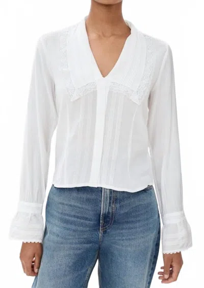 Reformation Vivi Cotton Voile Top In Ivory In Yellow