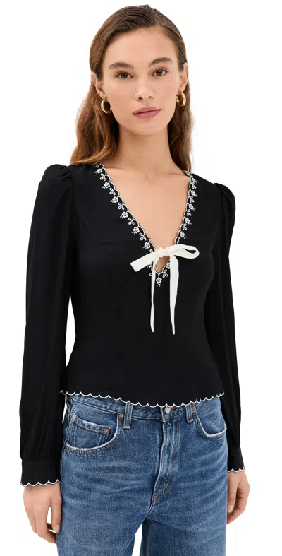 Reformation Vivia Top In Black