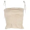 Reformation Viviana Top In Beige Silk In Brown
