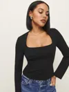 Reformation Vivienne Knit Top In Black