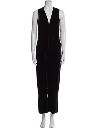 Pre-owned Reformation V-neck Jumpsuit In Black