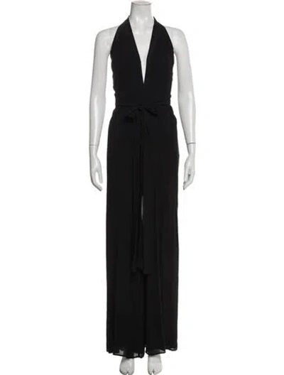 Pre-owned Reformation V-neck Jumpsuit In Black