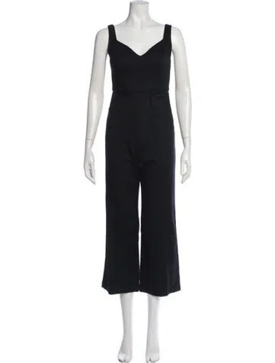 Pre-owned Reformation V-neck Jumpsuit In Black