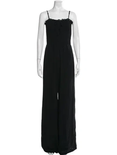 Pre-owned Reformation V-neck Jumpsuit In Black