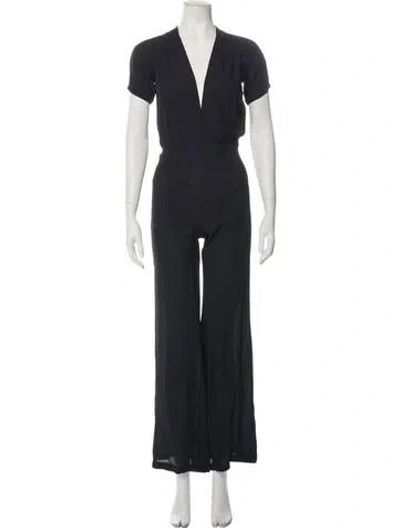 Pre-owned Reformation V-neck Jumpsuit In Black