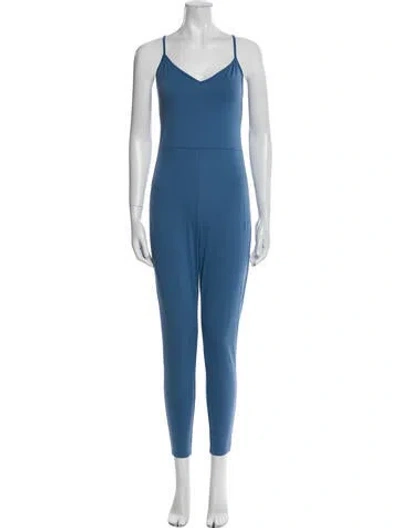 Pre-owned Reformation V-neck Jumpsuit In Blue