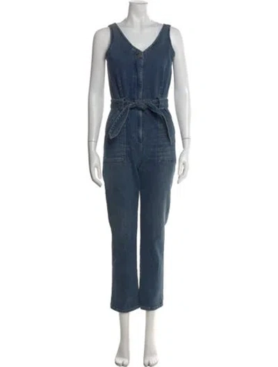 Pre-owned Reformation V-neck Jumpsuit In Blue