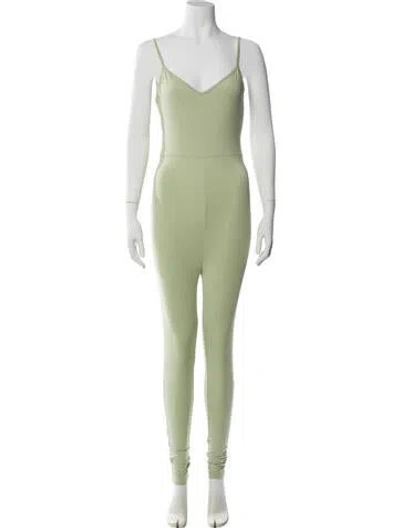 Pre-owned Reformation V-neck Jumpsuit In Green