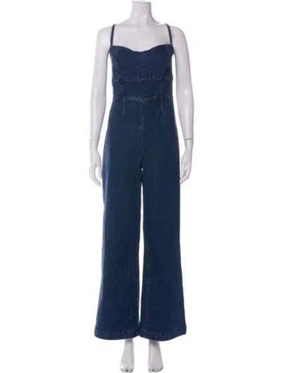 Pre-owned Reformation V-neck Jumpsuit In Green