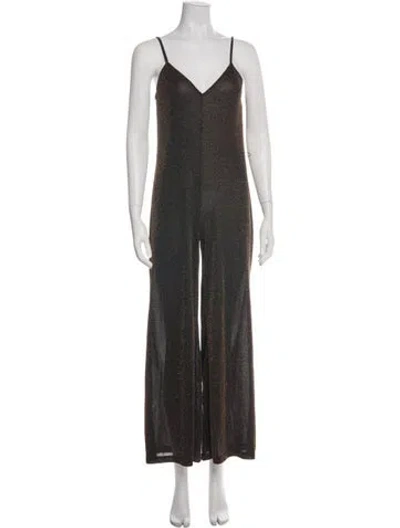 Pre-owned Reformation V-neck Jumpsuit In Green