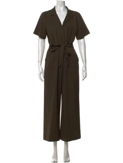 Pre-owned Reformation V-neck Jumpsuit In Green