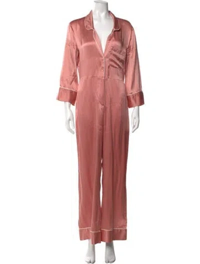 Pre-owned Reformation V-neck Jumpsuit In Pink