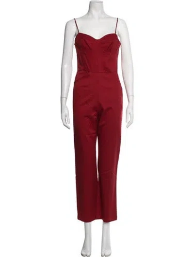 Pre-owned Reformation V-neck Jumpsuit In Red