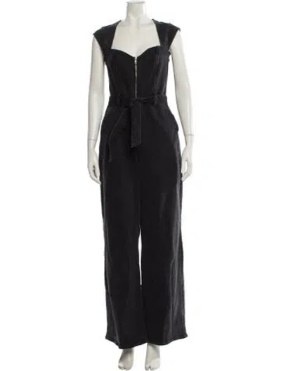 Pre-owned Reformation V-neck Jumpsuit W/ Tags In Black