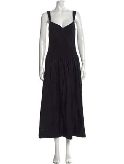 Pre-owned Reformation V-neck Long Dress In Blue