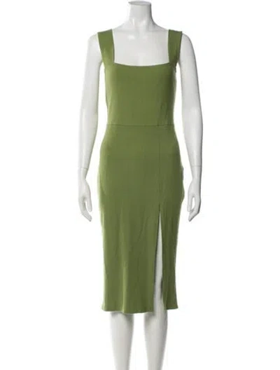 Pre-owned Reformation V-neck Long Dress In Green