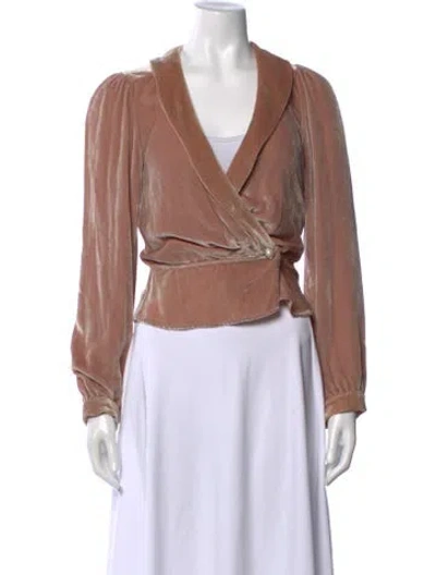 Pre-owned Reformation V-neck Long Sleeve Blouse In Multi