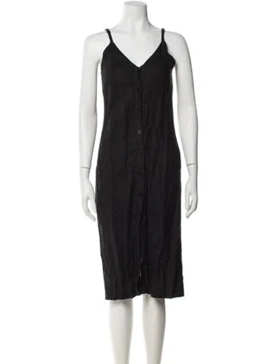 Pre-owned Reformation V-neck Midi Length Dress In Gray