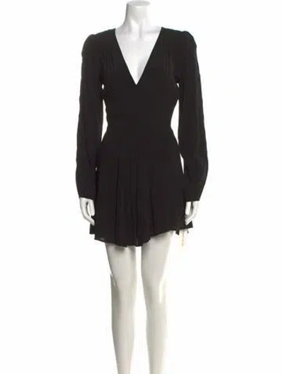 Pre-owned Reformation V-neck Mini Dress In Black