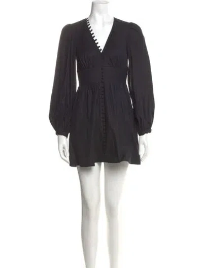 Pre-owned Reformation V-neck Mini Dress In Black