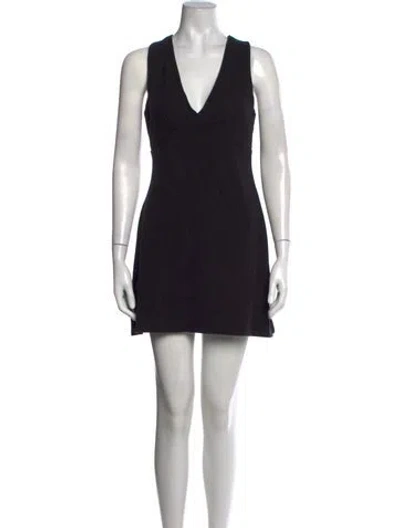 Pre-owned Reformation V-neck Mini Dress In Black