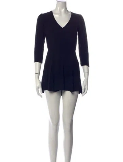 Pre-owned Reformation V-neck Mini Dress In Blue