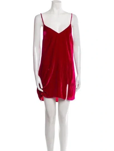 Pre-owned Reformation V-neck Mini Dress In Pink