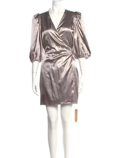 Pre-owned Reformation V-neck Mini Dress W/ Tags In Gray