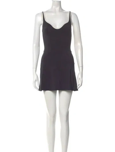 Pre-owned Reformation V-neck Romper In Black