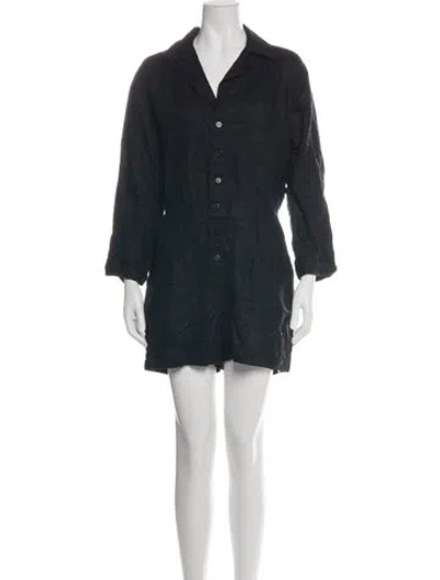 Pre-owned Reformation V-neck Romper In Black