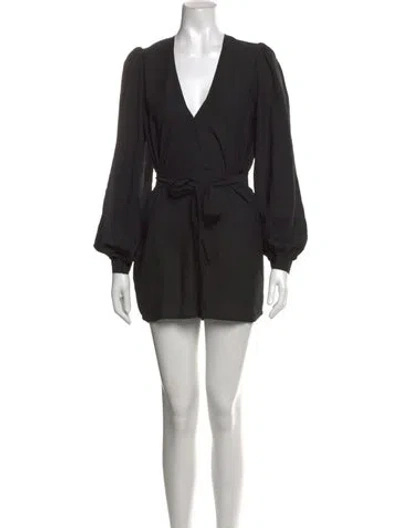 Pre-owned Reformation V-neck Romper In Black