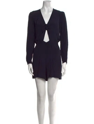 Pre-owned Reformation V-neck Romper In Blue