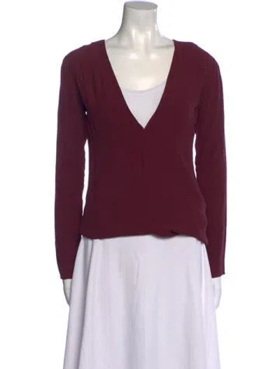 Pre-owned Reformation V-neck Romper In Burgundy