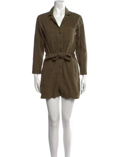 Pre-owned Reformation V-neck Romper In Green