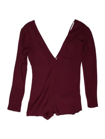 Pre-owned Reformation V-neck Romper In Red