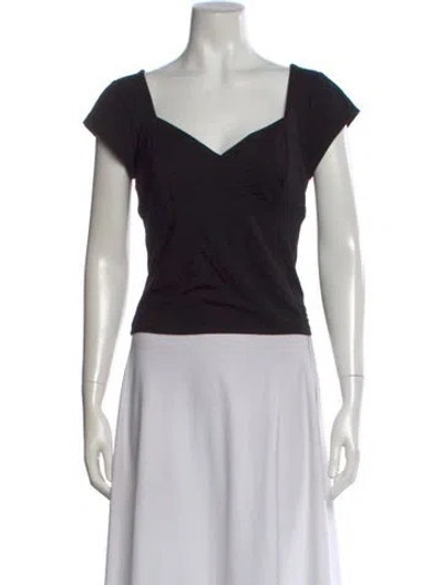Pre-owned Reformation V-neck Short Sleeve Top In Black