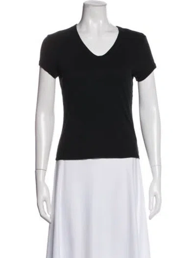 Pre-owned Reformation V-neck Short Sleeve T-shirt In Black
