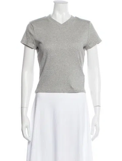 Pre-owned Reformation V-neck Short Sleeve T-shirt In Gray