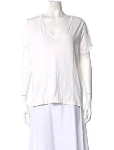Pre-owned Reformation V-neck Short Sleeve T-shirt In White