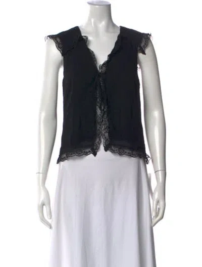 Pre-owned Reformation V-neck Sleeveless Blouse W/ Tags In Black