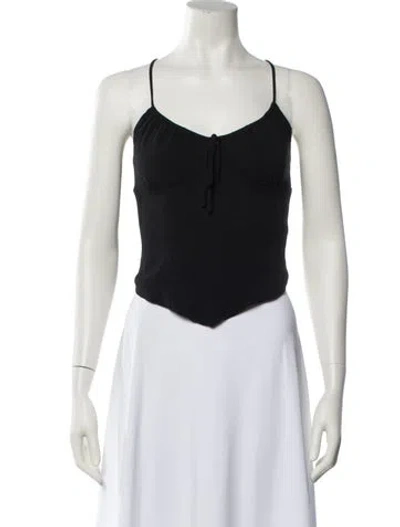 Pre-owned Reformation V-neck Sleeveless Bodysuit In Black