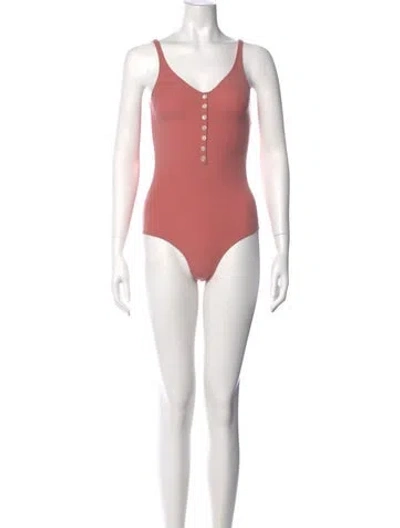 Pre-owned Reformation V-neck Sleeveless Bodysuit In Pink