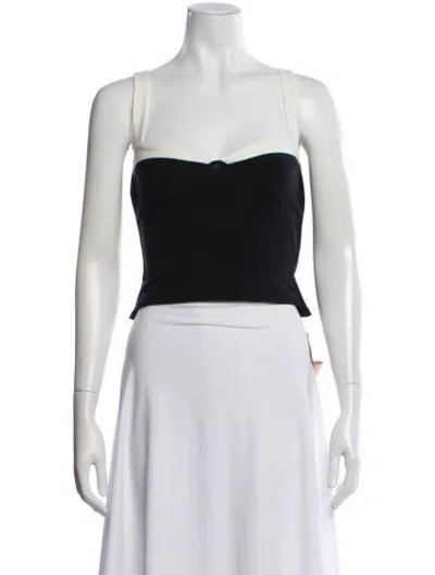 Pre-owned Reformation V-neck Sleeveless Crop Top In Black
