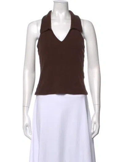 Pre-owned Reformation V-neck Sleeveless Polo In Neutrals