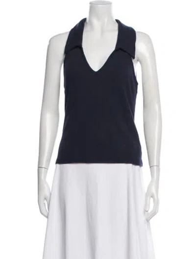 Pre-owned Reformation V-neck Sleeveless Polo W/ Tags In Black