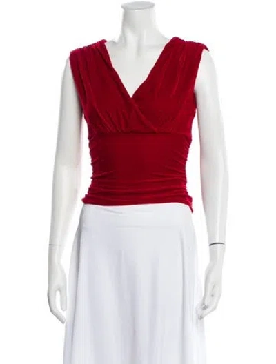 Pre-owned Reformation V-neck Sleeveless Top W/ Tags In Red